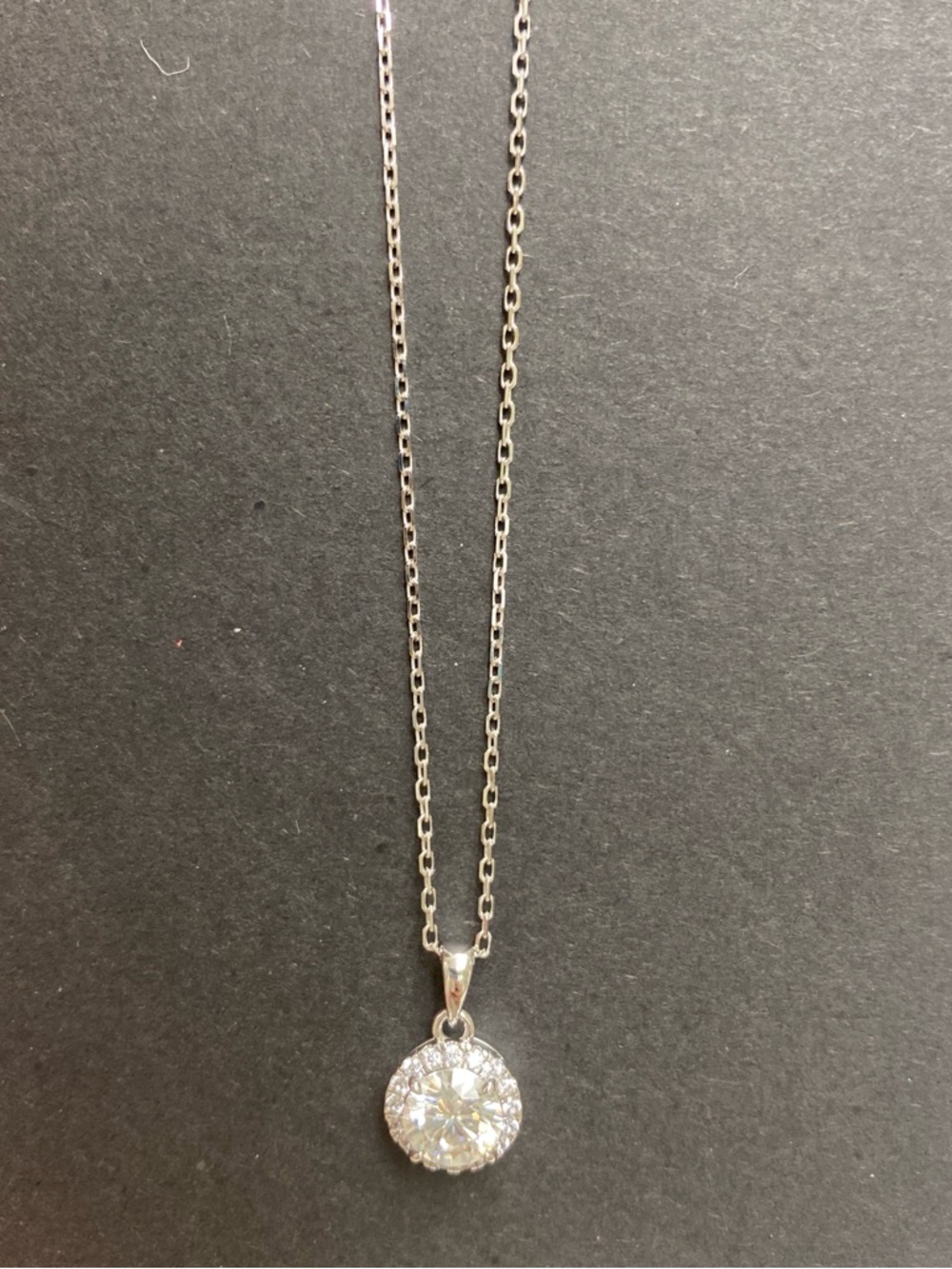 1 Carat Moissanite Pendant with Halo